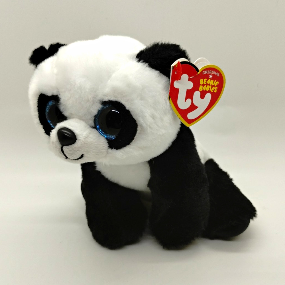 Ty Beanie Babies Baboo Panda Plush Velvety Blue Glitter Eyes 2022